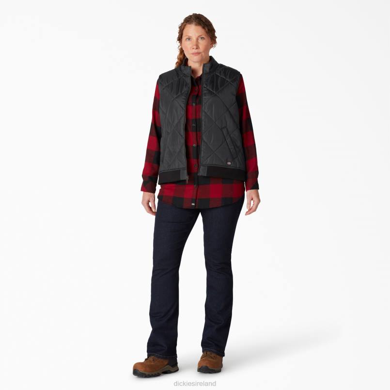 Dickies Women Plus Quilted Vest Black (BK) N80J2324 Apparel