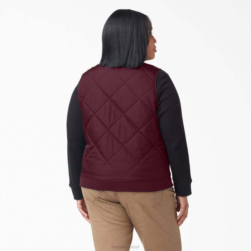 Dickies Women Plus Quilted Vest Burgundy (BY) N80J2325 Apparel