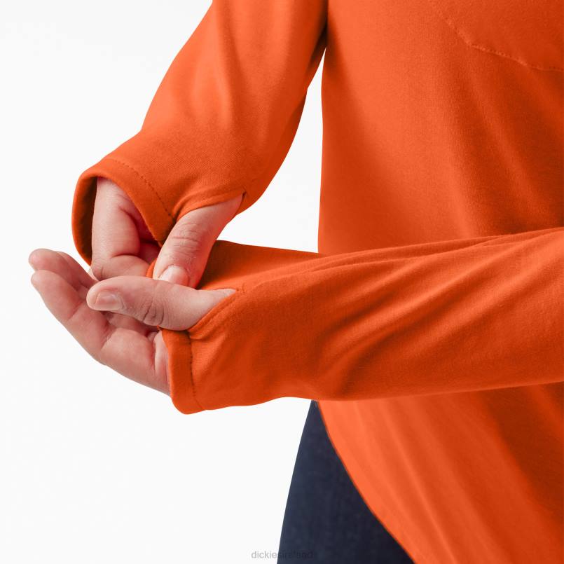 Dickies Women Plus Cooling Performance Sun Shirt Bright Orange (BOD) N80J1641 Apparel