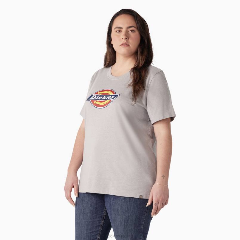 Dickies Women Plus Heavyweight Logo T-Shirt Heather Gray (H2) N80J2144 Apparel