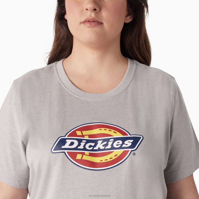 Dickies Women Plus Heavyweight Logo T-Shirt Heather Gray (H2) N80J2144 Apparel