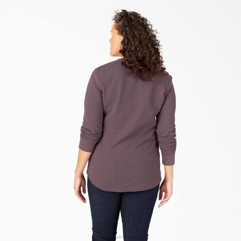 Dickies Women Plus Long Sleeve Thermal Shirt Dusty Violet (SSD) N80J2074 Apparel