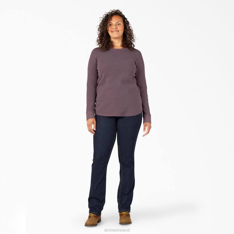 Dickies Women Plus Long Sleeve Thermal Shirt Dusty Violet (SSD) N80J2074 Apparel