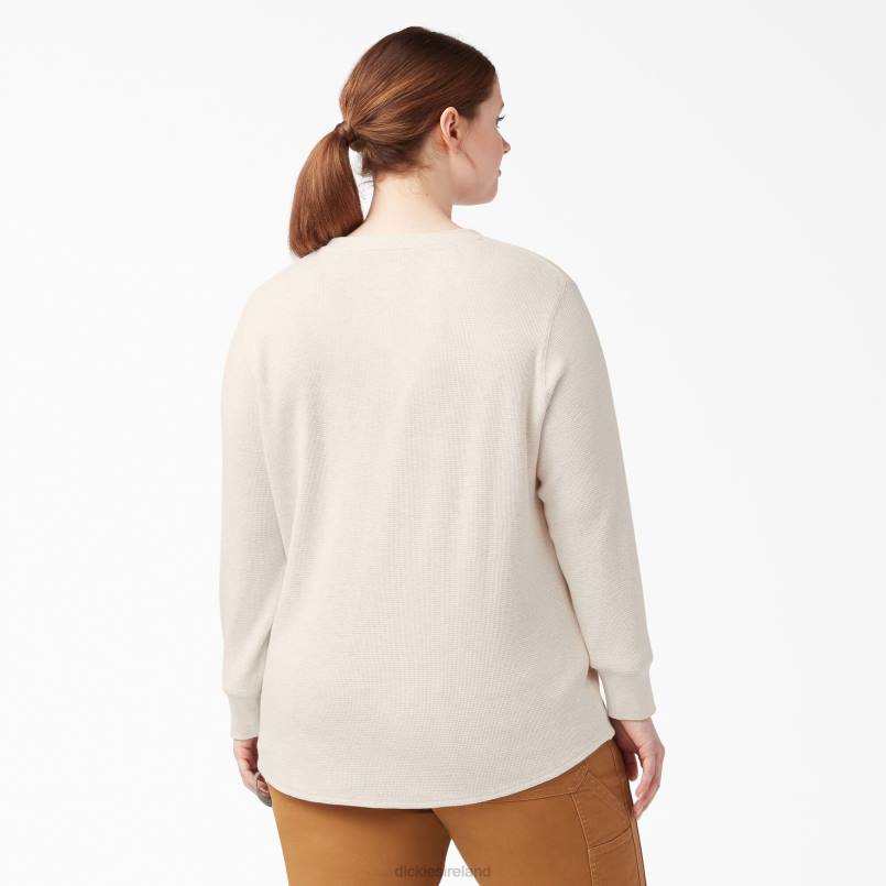 Dickies Women Plus Long Sleeve Thermal Shirt Oatmeal Heather (O2H) N80J2073 Apparel