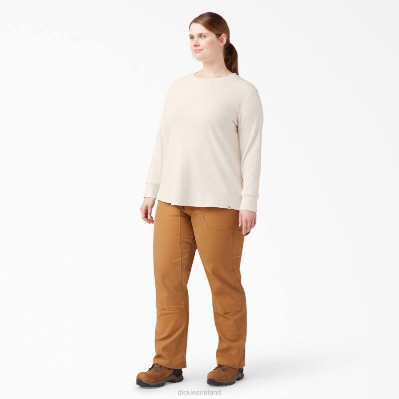 Dickies Women Plus Long Sleeve Thermal Shirt Oatmeal Heather (O2H) N80J2073 Apparel