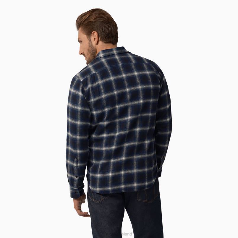 Dickies Men 1922 Long Sleeve Shirt Blue Plaid (BP) N80J932 Apparel