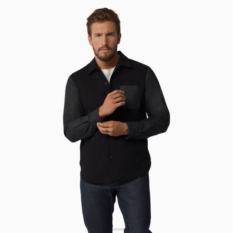 Dickies Men 1922 Long Sleeve Shirt Rinsed Black (RBK) N80J933 Apparel