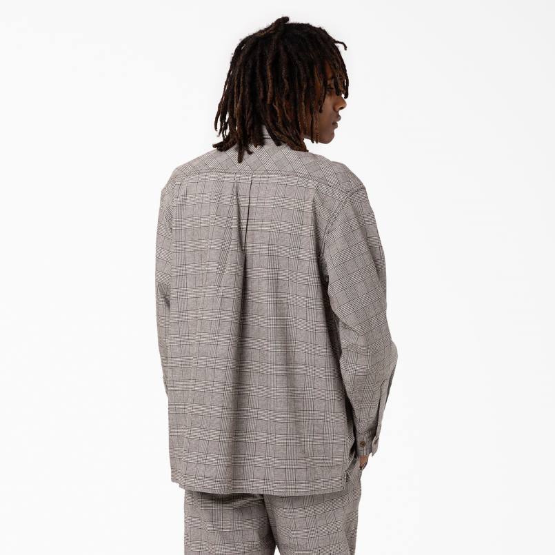 Dickies Men Bakerhill Long Sleeve Shirt Brown Plaid (BP3) N80J941 Apparel