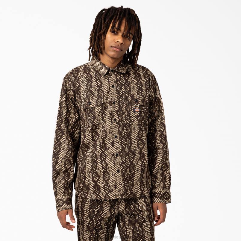 Dickies Men Camden Long Sleeve Shirt Black (BK) N80J853 Apparel