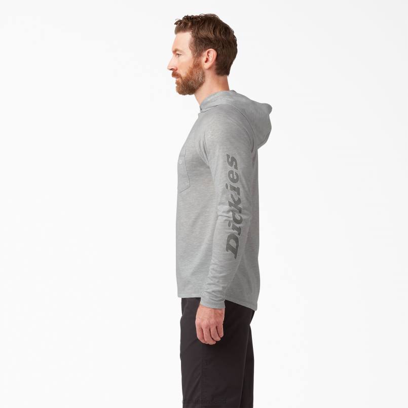 Dickies Men Cooling Performance Sun Shirt Ash Gray (AG) N80J650 Apparel