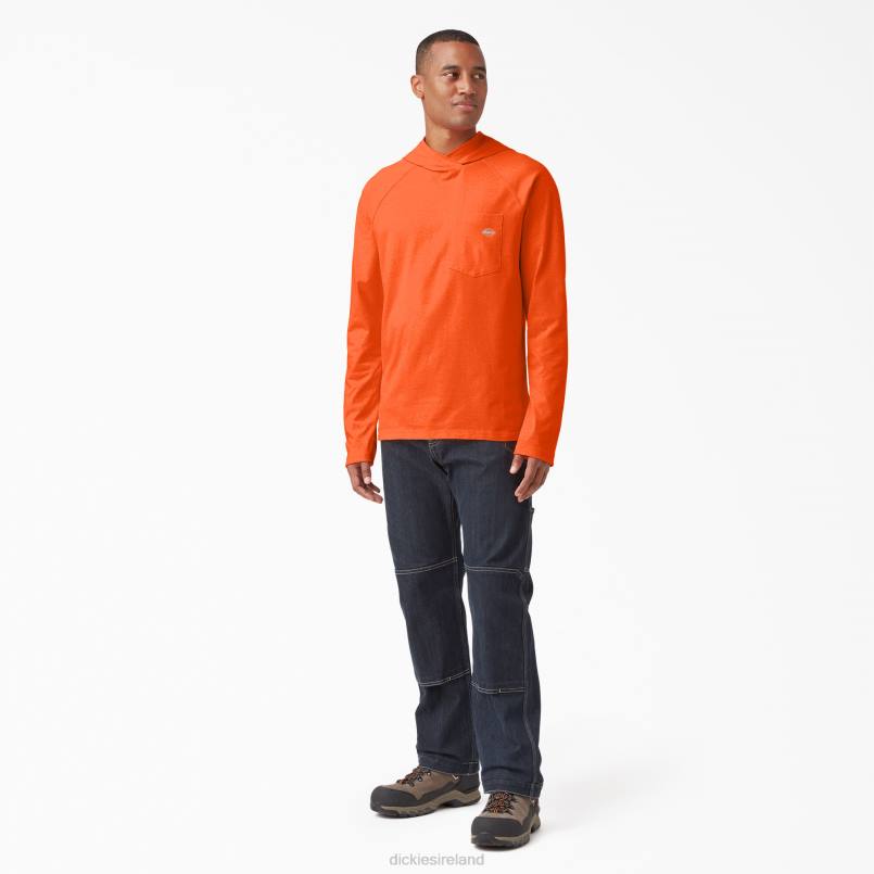 Dickies Men Cooling Performance Sun Shirt Bright Orange (BOD) N80J651 Apparel