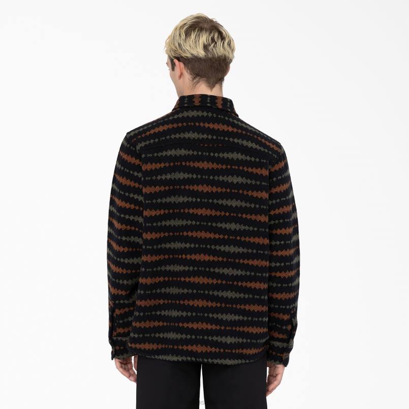 Dickies Men Falkville Long Sleeve Shirt Black/Military Green (BMN) N80J939 Apparel