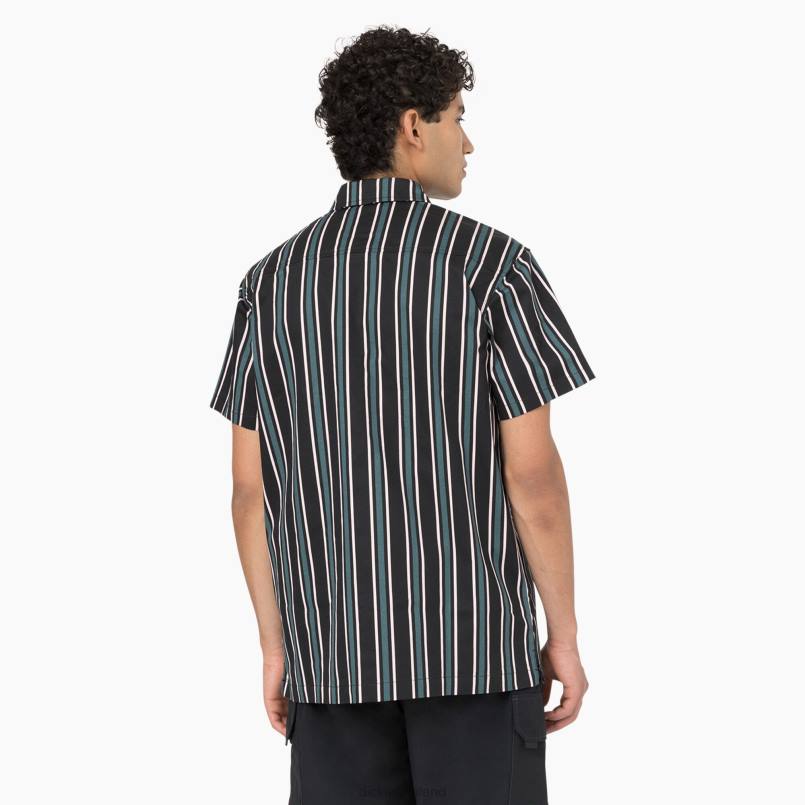 Dickies Men Skateboarding Cooling Relaxed Fit Shirt Lincoln Green/Black Stripe (NBS) N80J825 Apparel