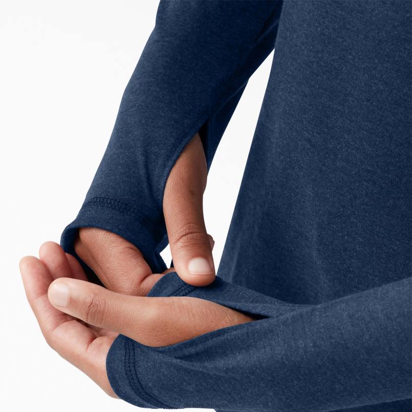 Dickies Women Cooling Performance Sun Shirt Dark Navy Heather (DNH) N80J1661 Apparel