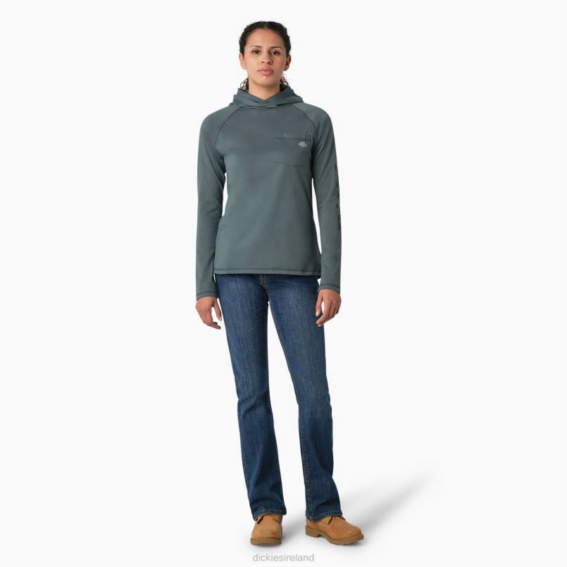 Dickies Women Cooling Performance Sun Shirt Lincoln Green (LN) N80J1665 Apparel