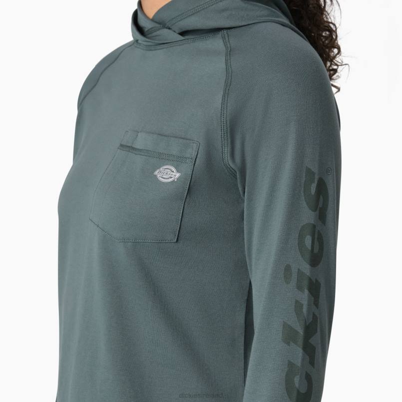 Dickies Women Cooling Performance Sun Shirt Lincoln Green (LN) N80J1665 Apparel