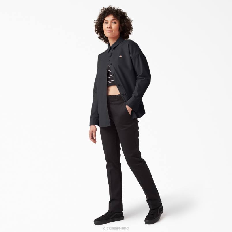 Dickies Women Halleyville Oversized Corduroy Shirt Black (BKX) N80J2184 Apparel