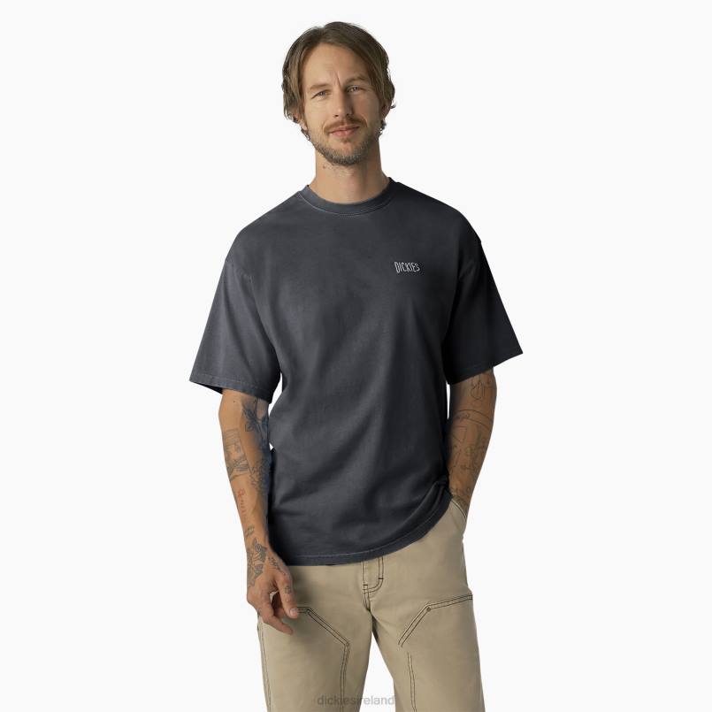 Dickies Men Bandon Short Sleeve T-Shirt Black Pigment Wash (BWG) N80J789 Apparel