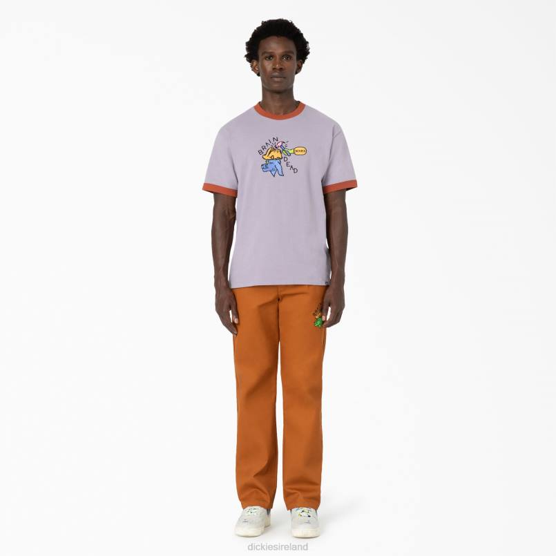 Dickies Men Brain Dead Embroidered T-Shirt Purple (PR) N80J759 Apparel