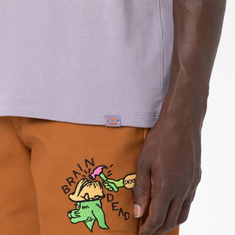 Dickies Men Brain Dead Embroidered T-Shirt Purple (PR) N80J759 Apparel