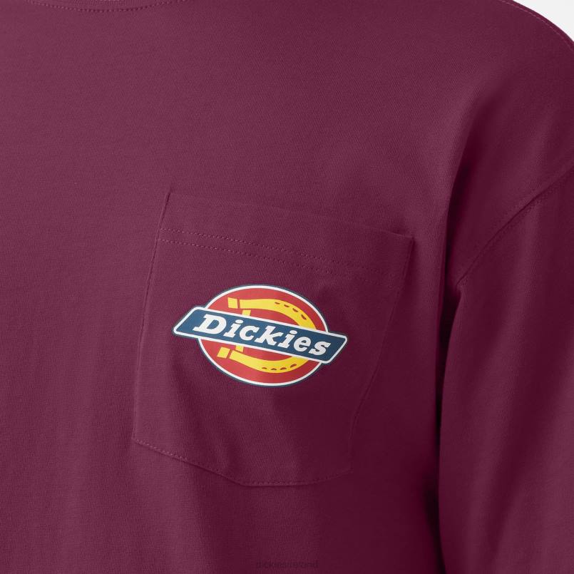 Dickies Men Chest Logo Pocket T-Shirt Grape Wine (GW9) N80J894 Apparel