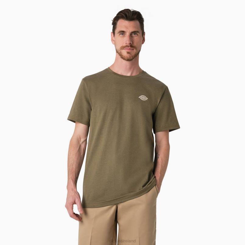 Dickies Men Cooling Performance Graphic T-Shirt Military Green Heather (MLD) N80J902 Apparel