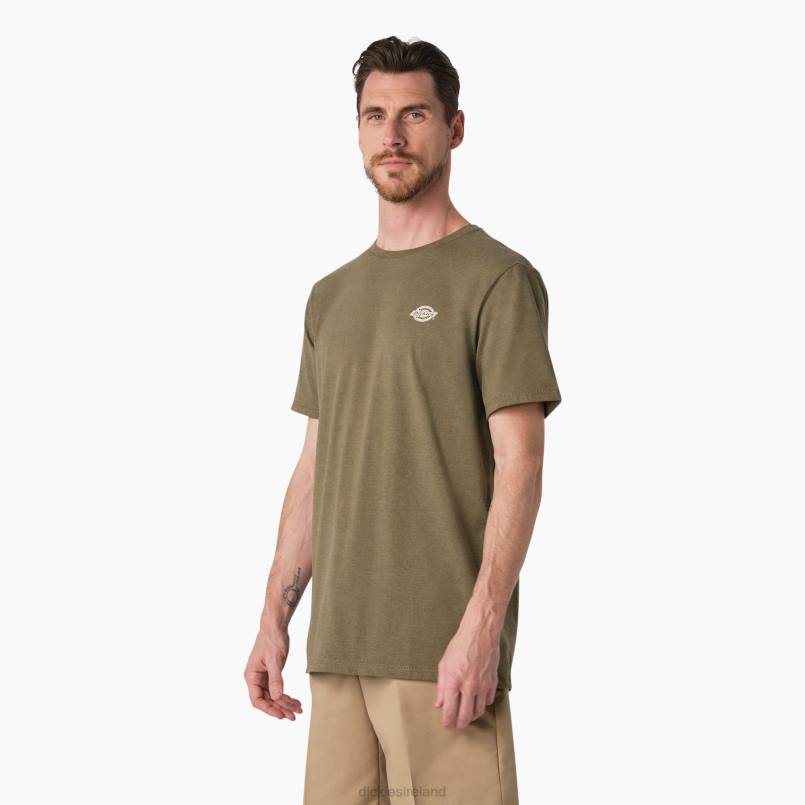 Dickies Men Cooling Performance Graphic T-Shirt Military Green Heather (MLD) N80J902 Apparel