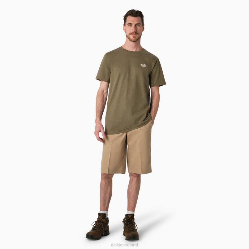 Dickies Men Cooling Performance Graphic T-Shirt Military Green Heather (MLD) N80J902 Apparel