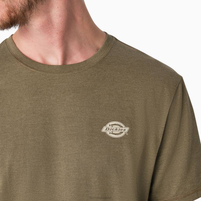 Dickies Men Cooling Performance Graphic T-Shirt Military Green Heather (MLD) N80J902 Apparel