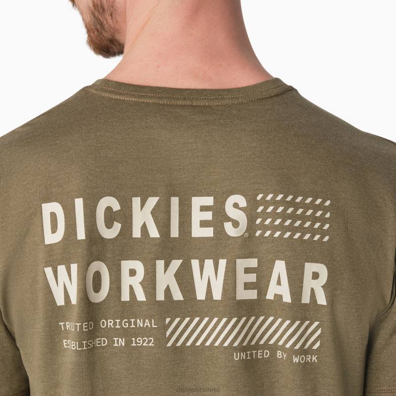 Dickies Men Cooling Performance Graphic T-Shirt Military Green Heather (MLD) N80J902 Apparel
