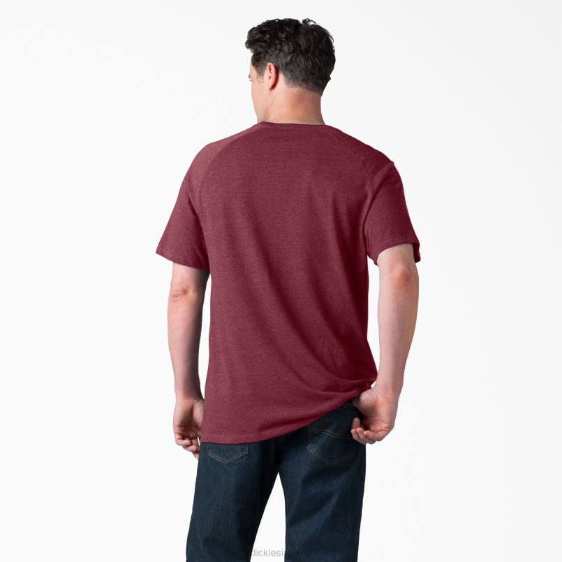 Dickies Men Cooling Short Sleeve T-Shirt Burgundy Heather (BYH) N80J539 Apparel