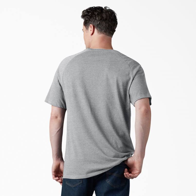 Dickies Men Cooling Short Sleeve T-Shirt Heather Gray (HG) N80J546 Apparel