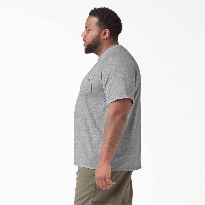 Dickies Men Cooling Short Sleeve T-Shirt Heather Gray (HG) N80J546 Apparel