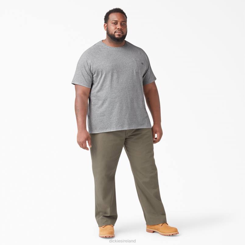 Dickies Men Cooling Short Sleeve T-Shirt Heather Gray (HG) N80J546 Apparel