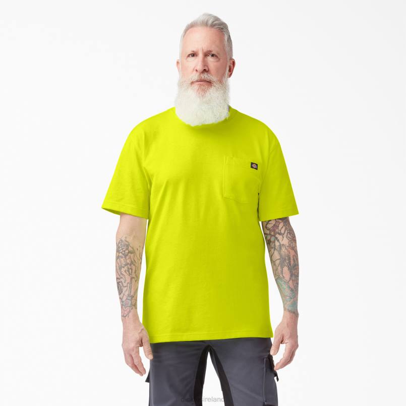 Dickies Men Neon Short Sleeve Heavyweight T-Shirt Bright Yellow (BWD) N80J571 Apparel