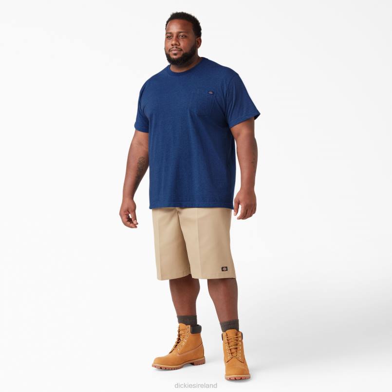 Dickies Men Short Sleeve Heavyweight Heathered T-Shirt Limoges Single Dye Heather (OIH) N80J534 Apparel