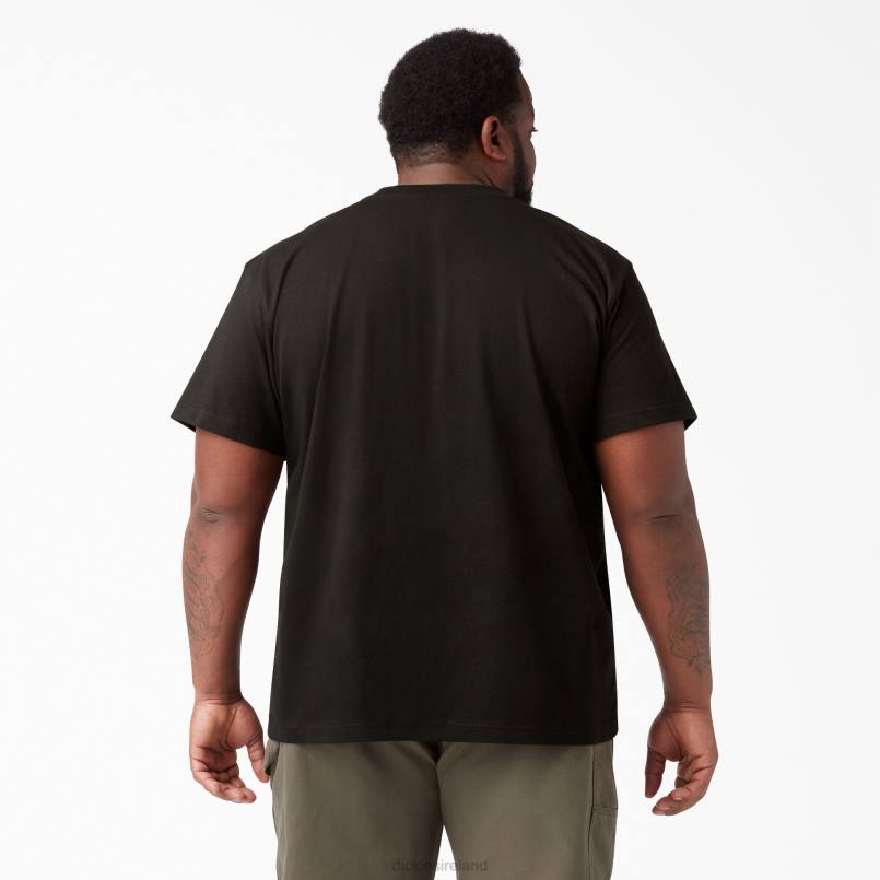 Dickies Men Short Sleeve Heavyweight Henley T-Shirt Black (BK) N80J635 Apparel