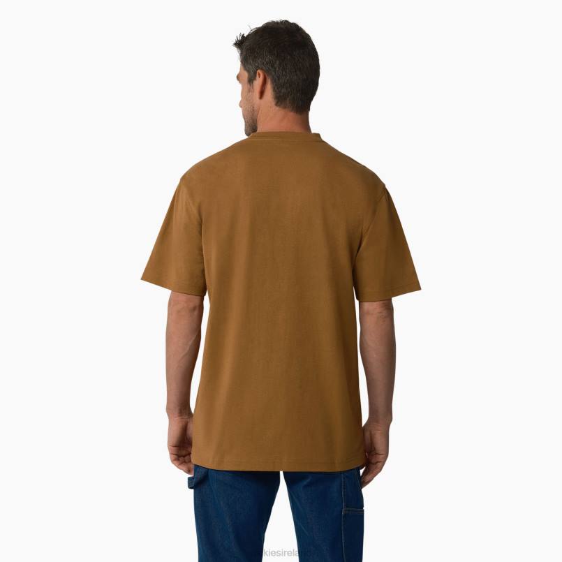 Dickies Men Short Sleeve Heavyweight Logo T-Shirt Brown Duck (BD) N80J736 Apparel