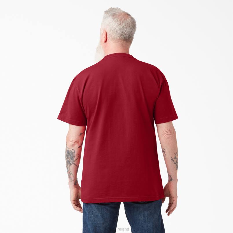 Dickies Men Short Sleeve Heavyweight T-Shirt English Red (ER) N80J515 Apparel