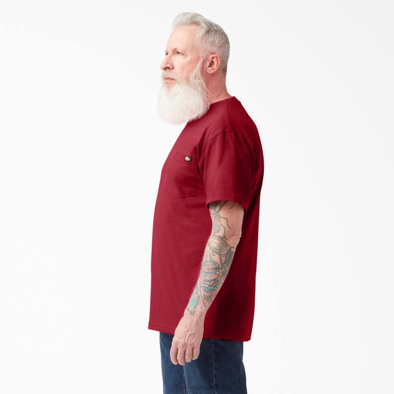 Dickies Men Short Sleeve Heavyweight T-Shirt English Red (ER) N80J515 Apparel