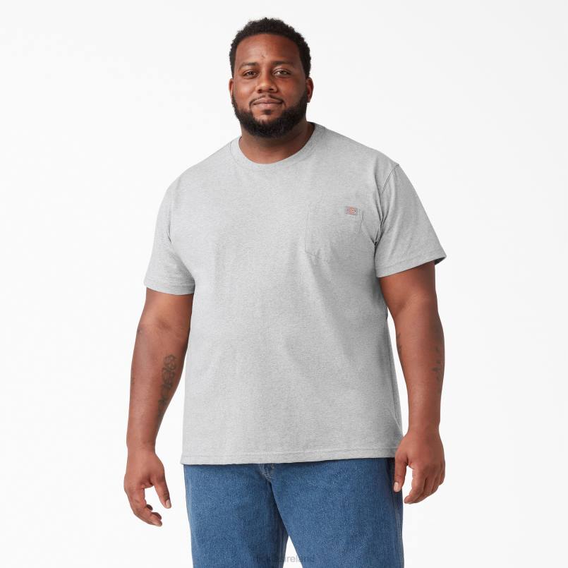 Dickies Men Short Sleeve Heavyweight T-Shirt Heather Gray (HG) N80J517 Apparel