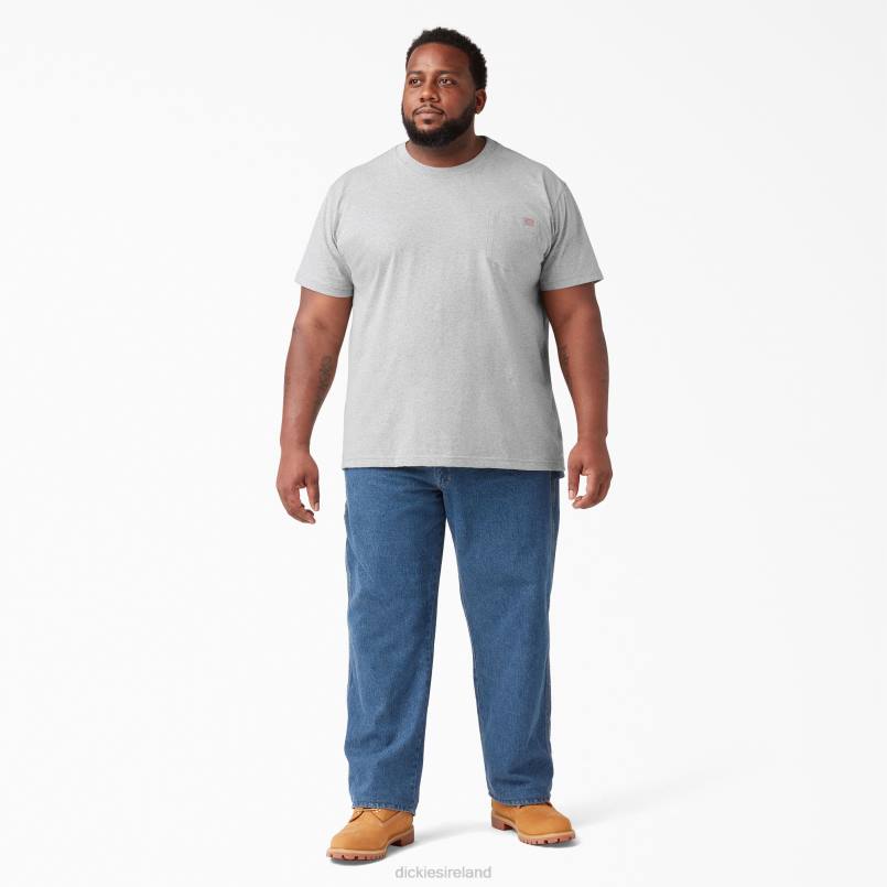 Dickies Men Short Sleeve Heavyweight T-Shirt Heather Gray (HG) N80J517 Apparel