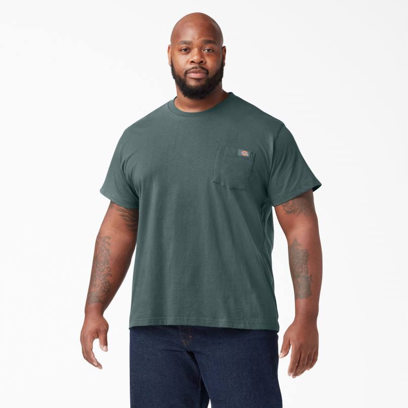 Dickies Men Short Sleeve Heavyweight T-Shirt Lincoln Green (LN) N80J518 Apparel