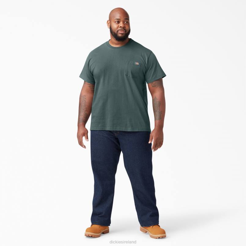 Dickies Men Short Sleeve Heavyweight T-Shirt Lincoln Green (LN) N80J518 Apparel
