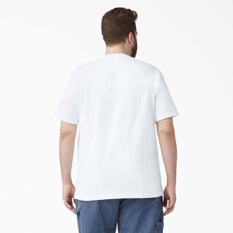 Dickies Men Short Sleeve Lightweight Pocket T-Shirt White (WH) N80J576 Apparel