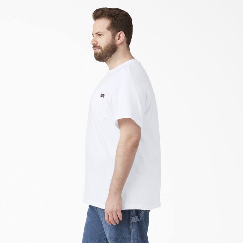 Dickies Men Short Sleeve Lightweight Pocket T-Shirt White (WH) N80J576 Apparel