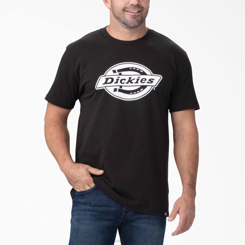 Dickies Men Short Sleeve Relaxed Fit Graphic T-Shirt Black/White (BKWH) N80J841 Apparel