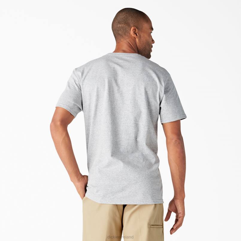 Dickies Men Short Sleeve Relaxed Fit Graphic T-Shirt Heather Gray (HG) N80J844 Apparel