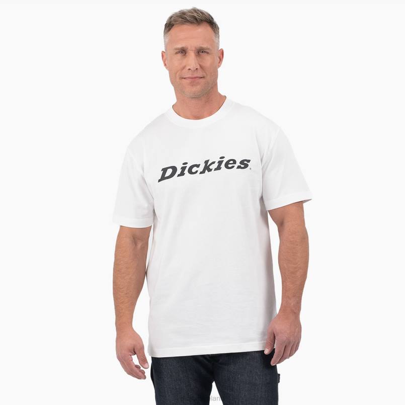 Dickies Men Short Sleeve Wordmark Graphic T-Shirt White (WH) N80J816 Apparel