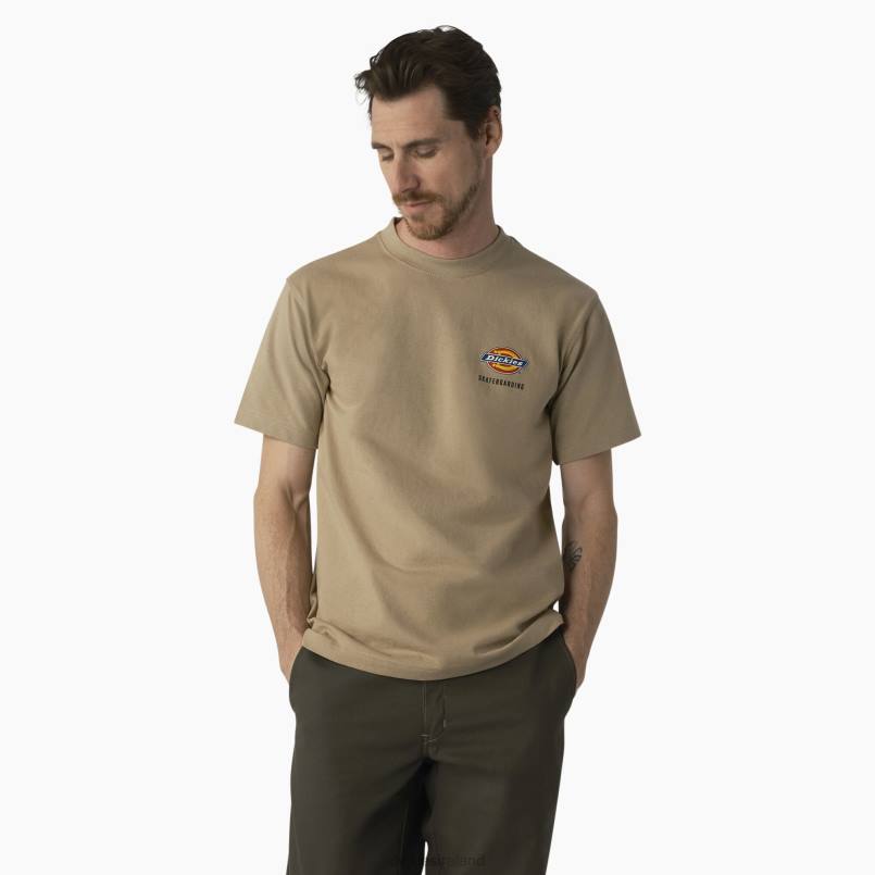Dickies Men Skateboarding Regular Fit Chest Logo T-Shirt Desert Sand (DS) N80J859 Apparel